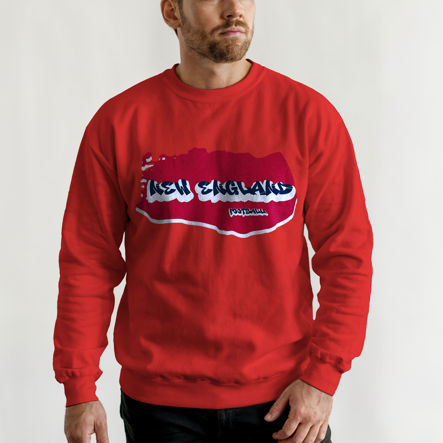 New England Football Graffiti Crewneck