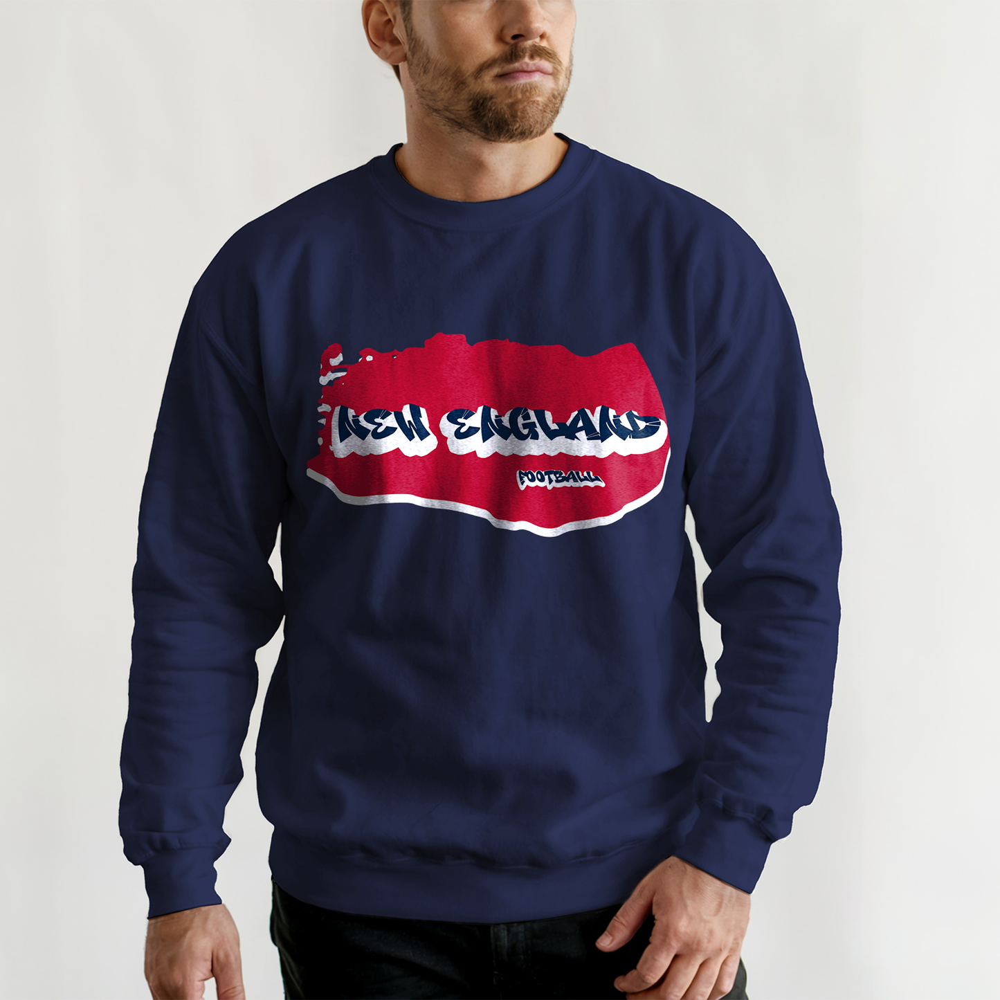 New England Football Graffiti Crewneck