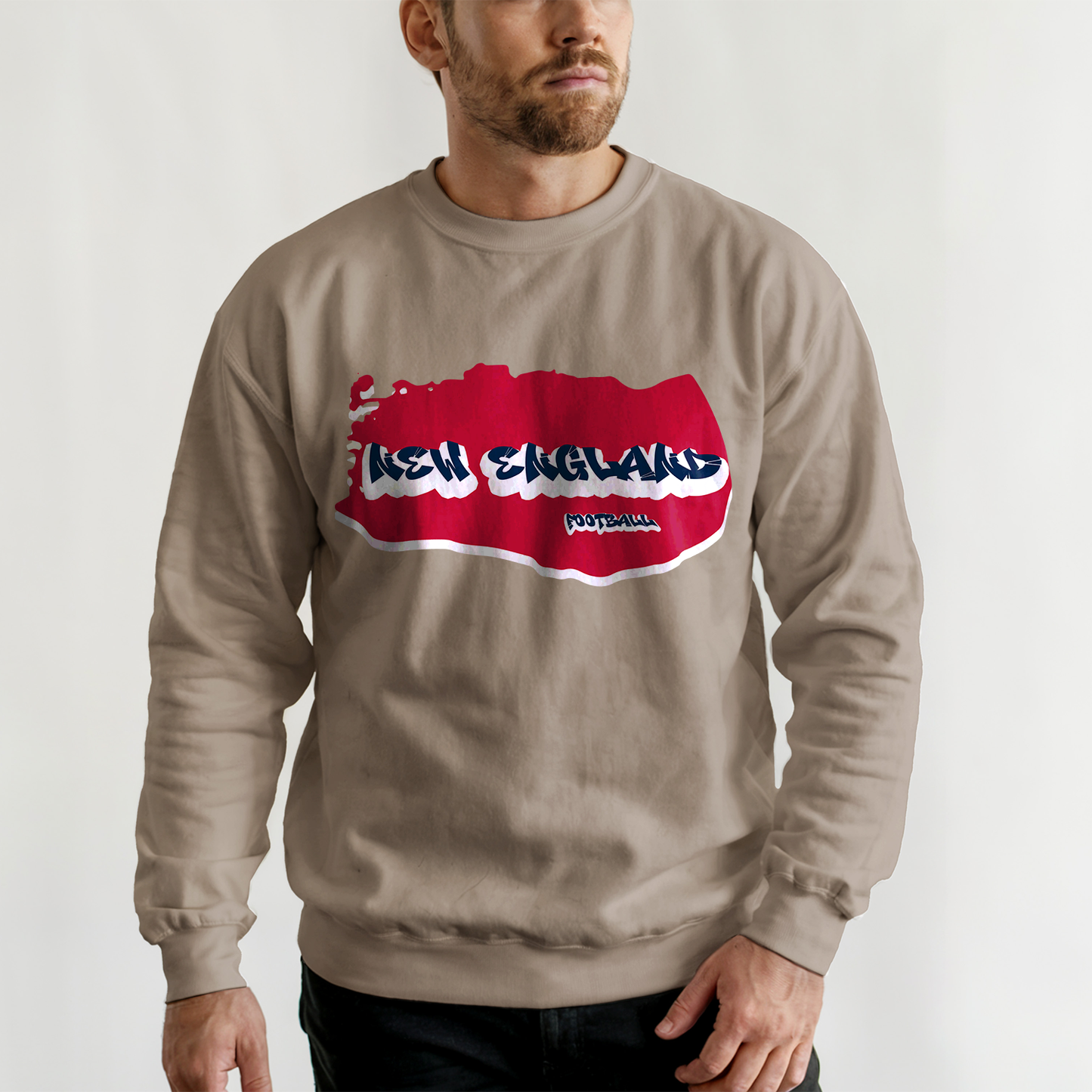 New England Football Graffiti Crewneck