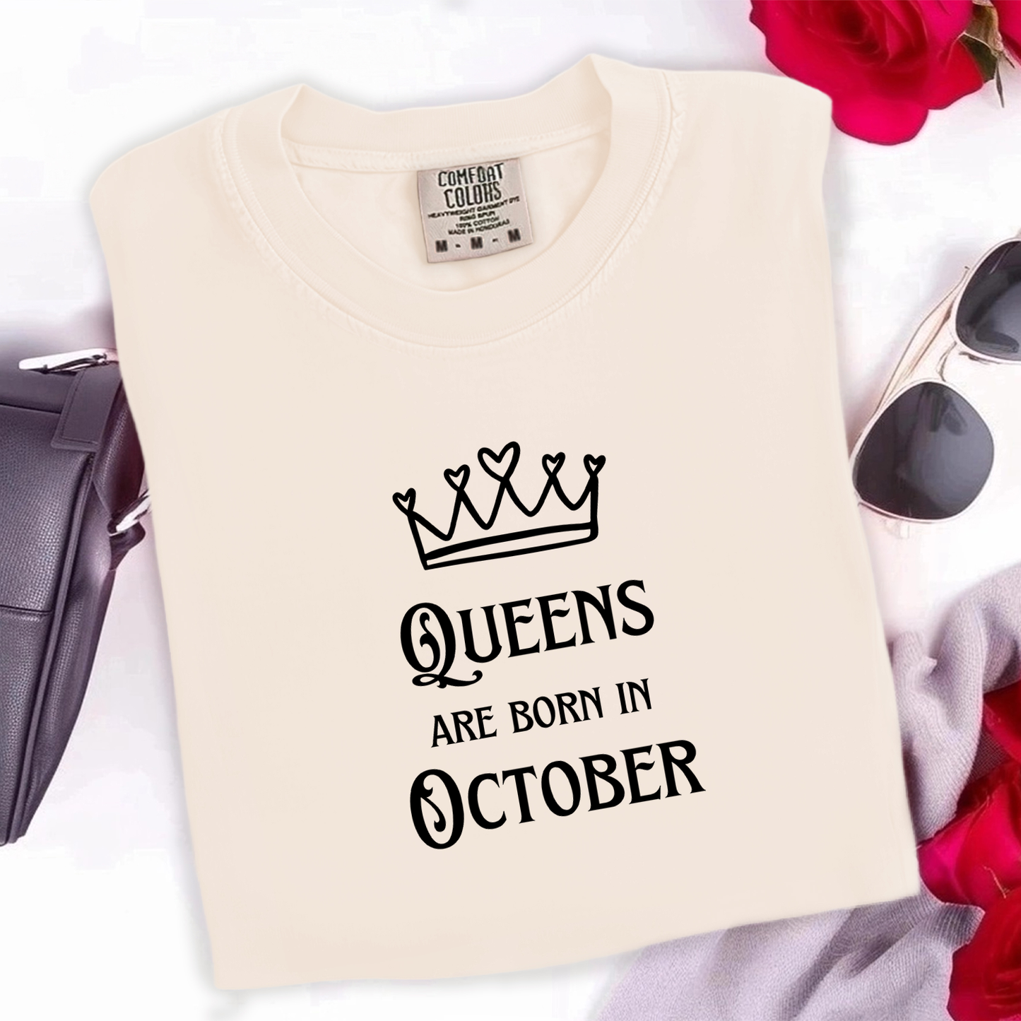 Queens Are Born in October Tee