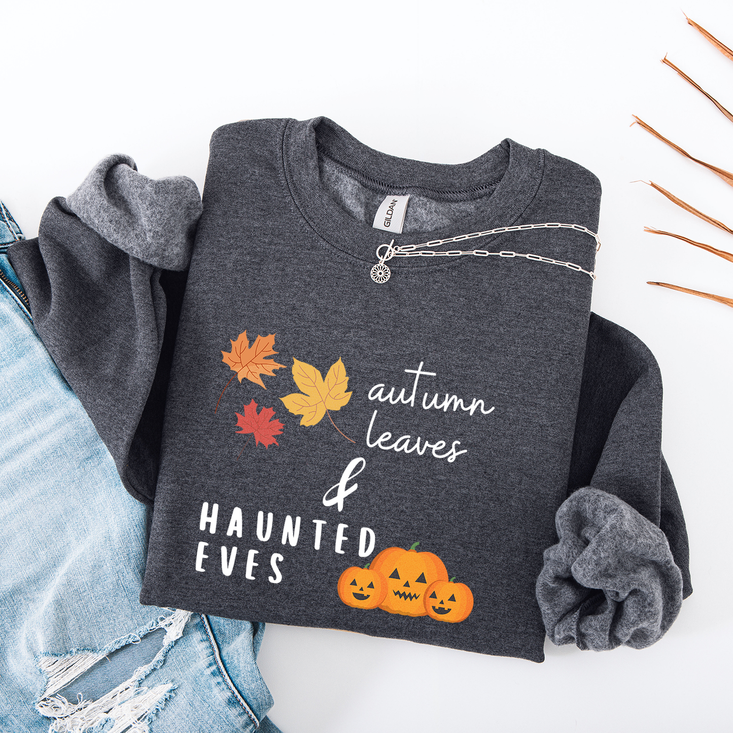 Autumn Leaves & Haunted Eves Crewneck